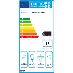 Интегрируемая вытяжка Electrolux, 410 м³/ч, ширина 59,8 см, черный, LFP326AB