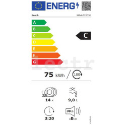 Integreeritav nõudepesumasin Bosch, 14 nõudekomplekti, sisevalgustus, SMV6ZCX03E