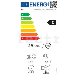 Посудомоечная машина, Beko, 10 комплектов, BDFS26040XA