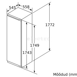 Интегрируемый морозильник Bosch, No Frost, 212 л, высота 178 см, GIN81VEE0