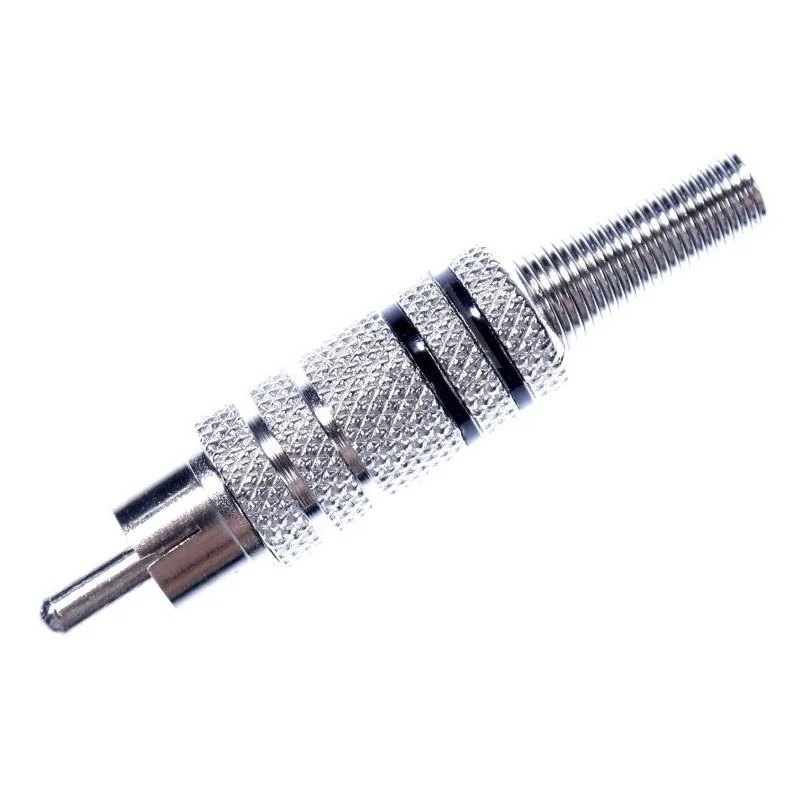 Штекер RCA металлический с черной полосой, CC-010B, 418271