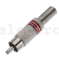 RCA pistik metallist punane triip, CC-010R, 295014