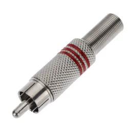 RCA pistik metallist punane triip, CC-010R, 295014 RCA pistik metallist punane triip, CC-010R, 295014