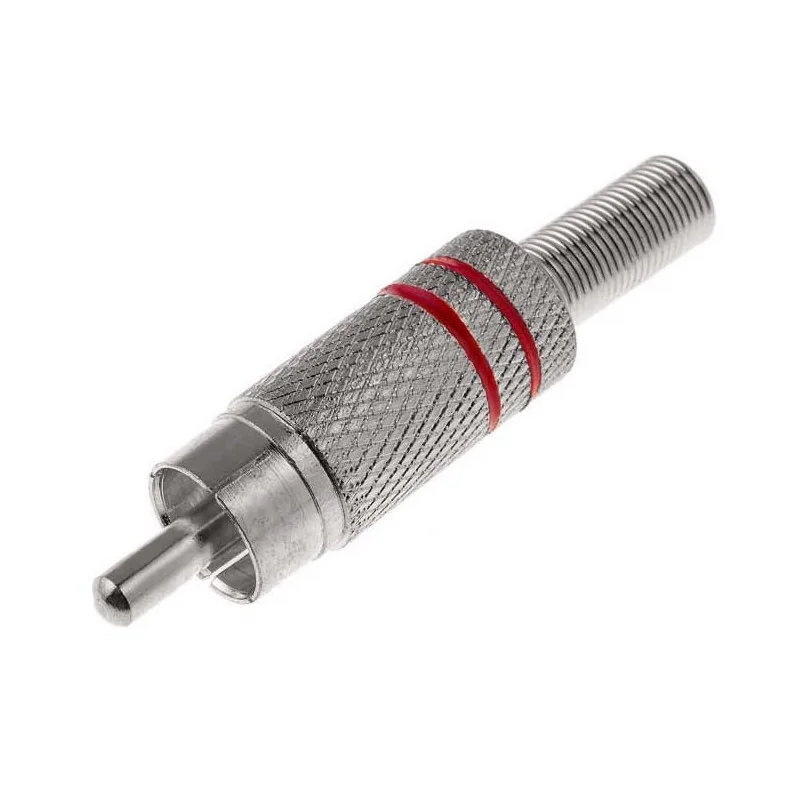 RCA pistik metallist punane triip, CC-010R, 295014 RCA pistik metallist punane triip, CC-010R, 295014