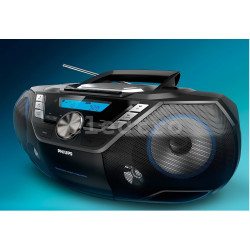 Магнитола Philips, FM, DAB+, Bluetooth, USB, CD, кассеты, черный, AZB798T/12