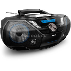 Магнитола Philips, FM, DAB+, Bluetooth, USB, CD, кассеты, черный, AZB798T/12