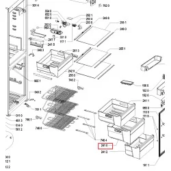 Whirlpool külmiku sügavkülma keskmine sahtel, 480132101147, kasutatud