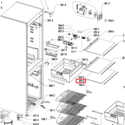 Полка для холодильника Whirlpool (нижний), 480132101129, использованны деталь