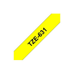 Лента Brother 12 мм, черны на желтом фоне, TZES631