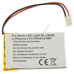 Aku 3,7V 700mAh LI-POLYMER, solar lampidele