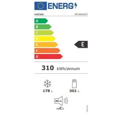 Jäävaba külmik Hisense (186 cm), 480 L, must, RF540N4WFE