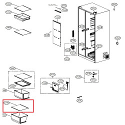 Стеклянная полка для нижнего ящика холодильника LG, ACQ30340402