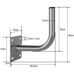 Antenni seinakinnitus 20cm, toru 35mm
