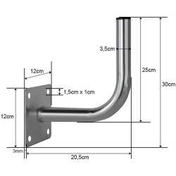 Cтенное крепление для антенны 20см, трубка 35мм
