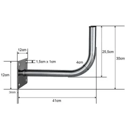 Antenni seinakinnitus 41cm, toru 40mm