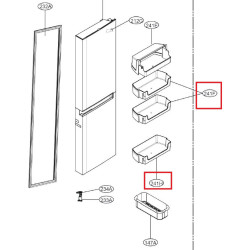 Полка для бутылок SBS холодильника LG, MAN63668401