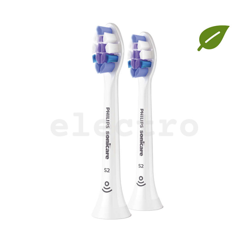 Philips Sonicare hambaharja otsikud S2 Sensitive, 2 tk, tundlikele hammastele ja igemetele, HX6052/87