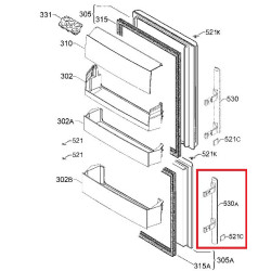 Ручка двери для холодильника Electrolux 2636028058, нижняя