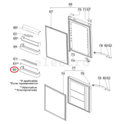 Snaige külmiku pudeliriiul D357287-V2 sinise tooniga