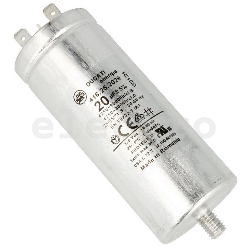 Mootori käivituskondensaator 20mF 450V, 416252029, 20uF, Ducati