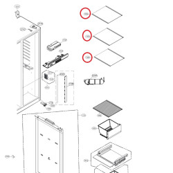 Стеклянная полка для SBS холодильника LG, AHT74413805