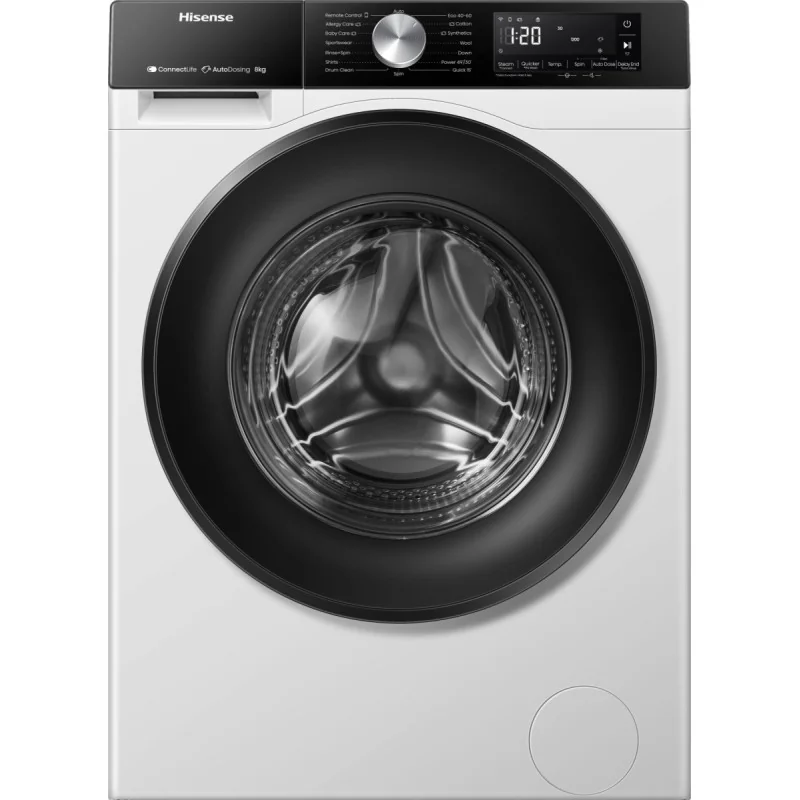 Eestlaetav pesumasin Hisense, 9 kg, sügavus 55 cm, 1400 p/min, WF3S9043BW3