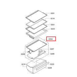 Стеклянная полка для контейнера для овощей для холодильника Bosch/Siemens, 00791667, 00743200