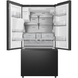 No Frost SBS Холодильник, Hisense, диспенсер для воды и льда, 612 л, высота 179 см, черный, RF793N4SAFE