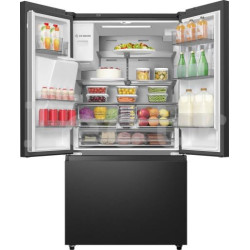No Frost SBS Холодильник, Hisense, диспенсер для воды и льда, 612 л, высота 179 см, черный, RF793N4SAFE