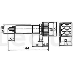 Indikaatorlamp, punane, Ø10mm, 12x16mm, 230V