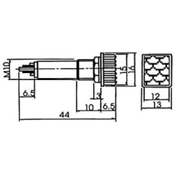 Indikaatorlamp, roheline, Ø10mm, 12x16mm, 230V