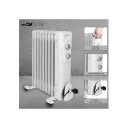 Масляный радиатор Clatronic RA3736, 9-реберный, (800/ 1200/ 2000 Вт), RA3736