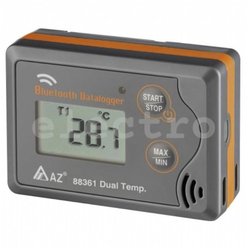 Temperatuuride salvesti, 2-kanaliga, Bluetooth, AZ88361, temperatuuri loger