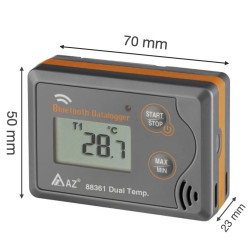 Регистратор температуры, 2-канальный, Bluetooth, AZ88361