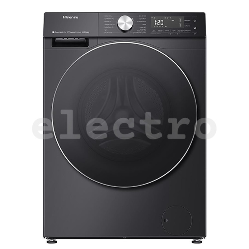 Kuivatiga pesumasin Hisense, 10.5 kg / 6 kg, sügavus 59 cm, 1400 p/min, must, WD5S1045BB