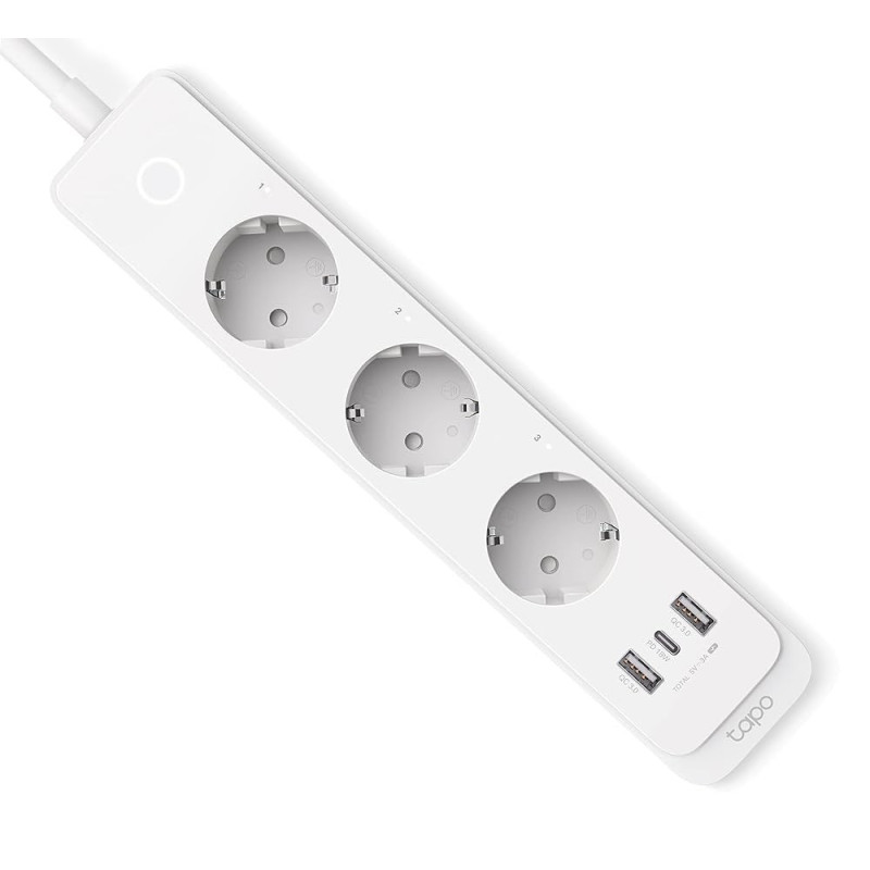 SMART Удлинитель TP-Link Tapo P300, 1,5м, Wi-Fi, Bluetooth, белый, TAPOP300