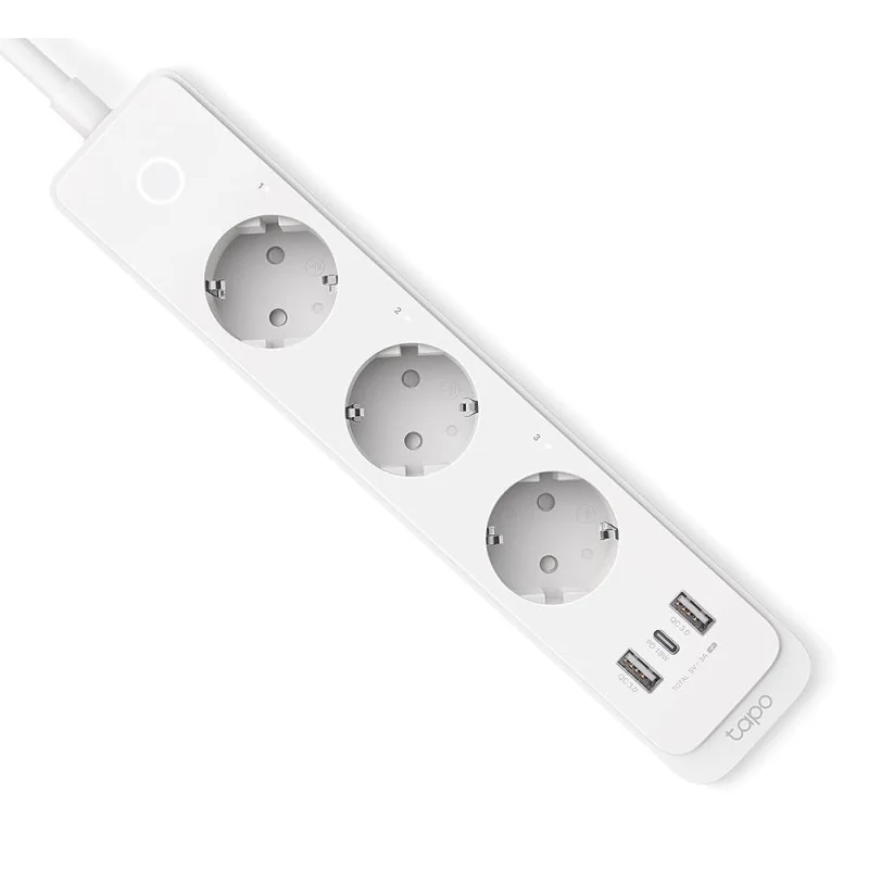 SMART Удлинитель TP-Link Tapo P300, 1,5м, Wi-Fi, Bluetooth, белый, TAPOP300