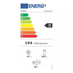 Jäävaba külmik Hisense, 304 L, kõrgus 186 cm, valge, NoFrost, RB390N4CWD