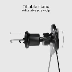 Juhtmevaba autolaadija SBS 15W Magsafe, ventilaatorikinnitus, must, TESUPPMAG15WVENT