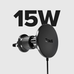 Juhtmevaba autolaadija SBS 15W Magsafe, ventilaatorikinnitus, must, TESUPPMAG15WVENT