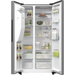 No Frost SBS Холодильник, Hisense, диспенсер для воды и льда, 566 л, высота 179 см, нерж. сталь