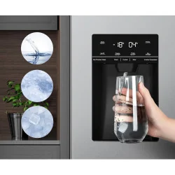 No Frost SBS Холодильник, Hisense, диспенсер для воды и льда, 566 л, высота 179 см, нерж. сталь