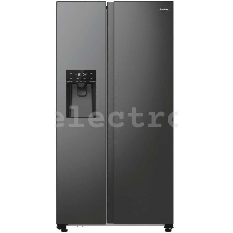 No Frost SBS Холодильник, Hisense, диспенсер для воды и льда, 566 л, высота 179 см, черная сталь, RS5P535NTFE