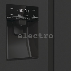 No Frost SBS Холодильник, Hisense, диспенсер для воды и льда, 566 л, высота 179 см, черная сталь, RS5P535NTFE