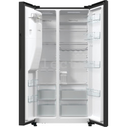 No Frost SBS Холодильник, Hisense, диспенсер для воды и льда, 566 л, высота 179 см, черная сталь, RS5P535NTFE