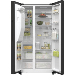 No Frost SBS Холодильник, Hisense, диспенсер для воды и льда, 566 л, высота 179 см, черная сталь, RS5P535NTFE