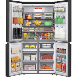 Jäävaba SBS külmik Hisense, 609 L, 179 cm, must, RQ758N4SBFE