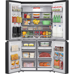 No Frost SBS Холодильник, Hisense, 609 л, высота 179 см, черная, RQ758N4SBFE