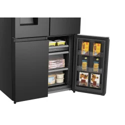 Jäävaba SBS külmik Hisense, vee- ja jääautomaat, veepaak, 584 L, 179 cm, must teras, RQ760N4SBFE