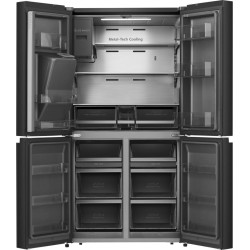 Jäävaba SBS külmik Hisense, vee- ja jääautomaat, veepaak, 584 L, 179 cm, must teras, RQ760N4SBFE